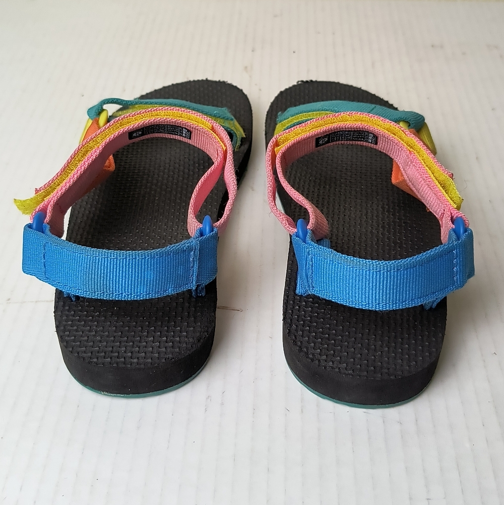 Teva Original Universal Colorful Little Girl Size 2 Sandals - Picture 5 of 11
